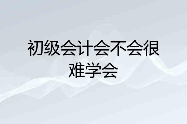 初级会计会不会很难学会