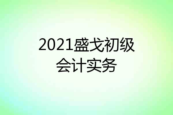 2021盛戈初级会计实务