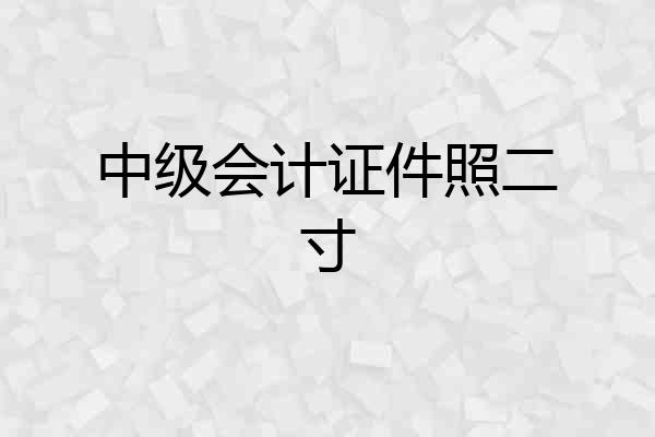 中级会计证件照二寸