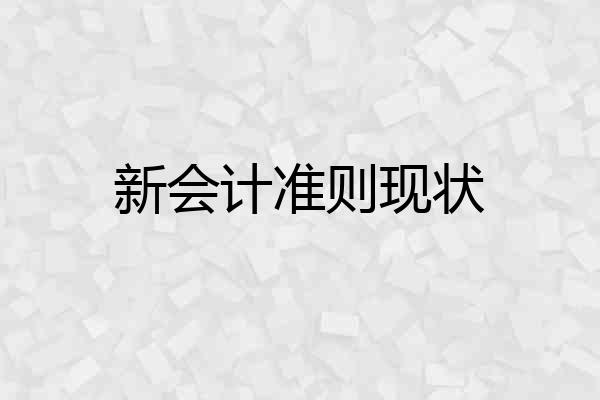 新会计准则现状