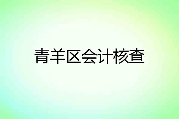 青羊区会计核查