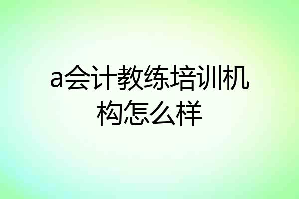 a会计教练培训机构怎么样