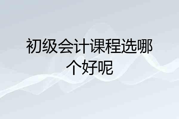 初级会计课程选哪个好呢