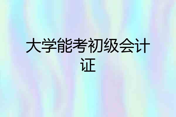 大学能考初级会计证