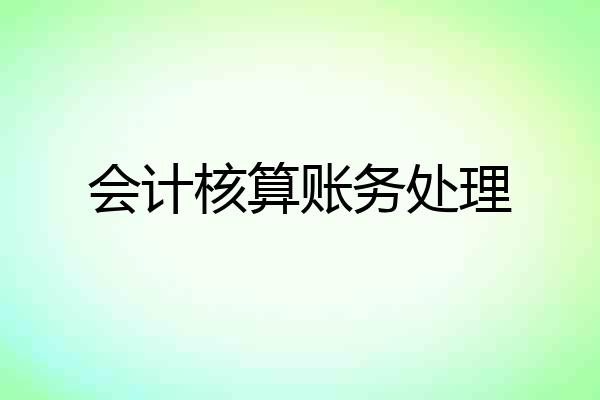 会计核算账务处理
