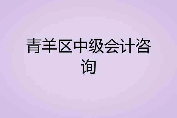 青羊区中级会计咨询