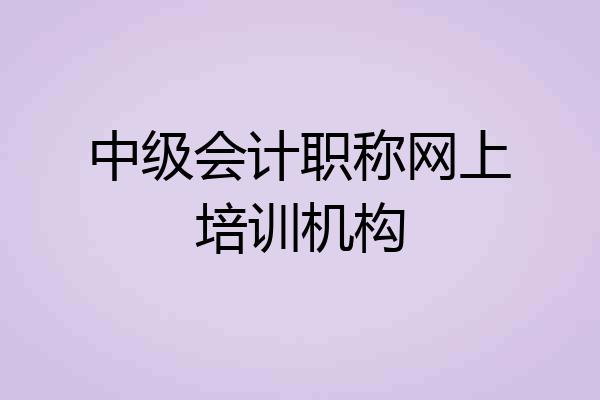 中级会计职称网上培训机构