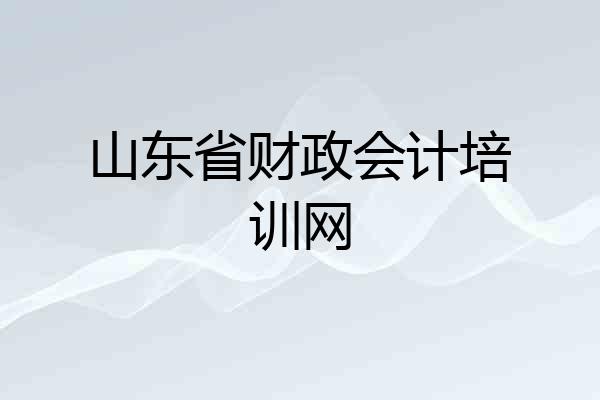 山东省财政会计培训网