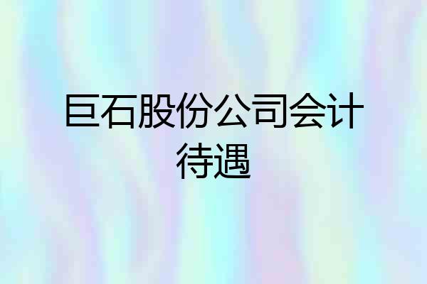 巨石股份公司会计待遇