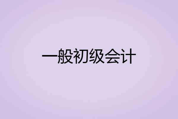 一般初级会计