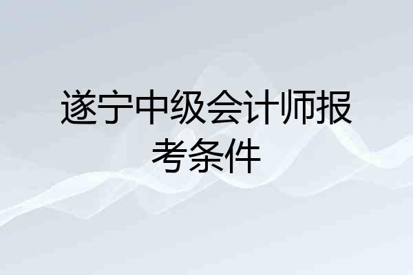 遂宁中级会计师报考条件