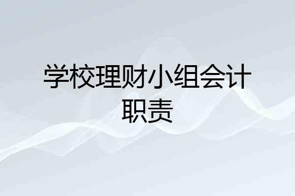 学校理财小组会计职责