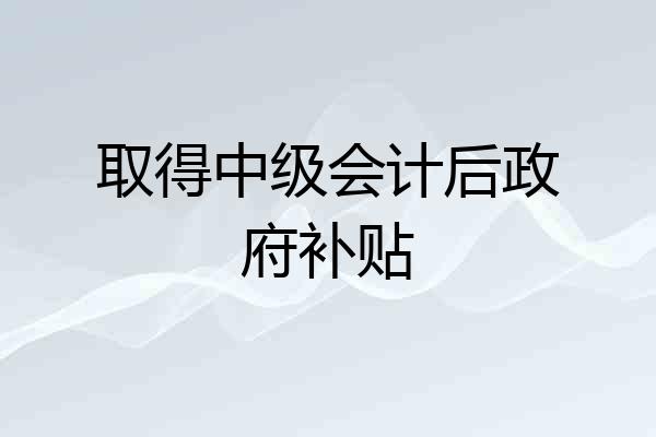 取得中级会计后政府补贴