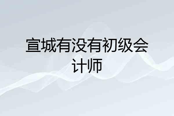 宣城有没有初级会计师