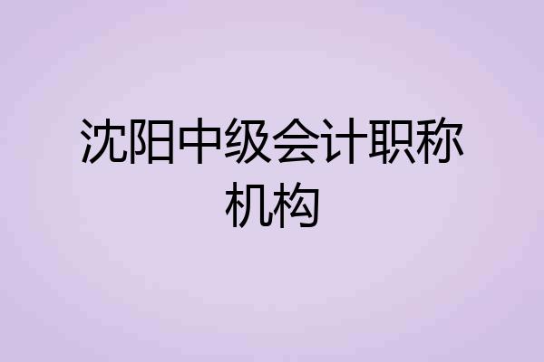 沈阳中级会计职称机构