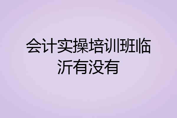会计实操培训班临沂有没有