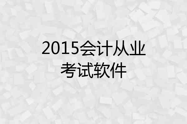 2015会计从业考试软件