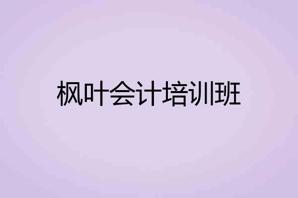 枫叶会计培训班