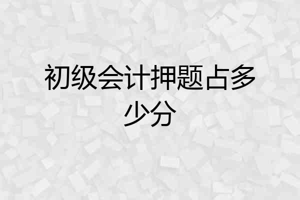 初级会计押题占多少分
