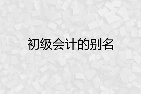 初级会计的别名