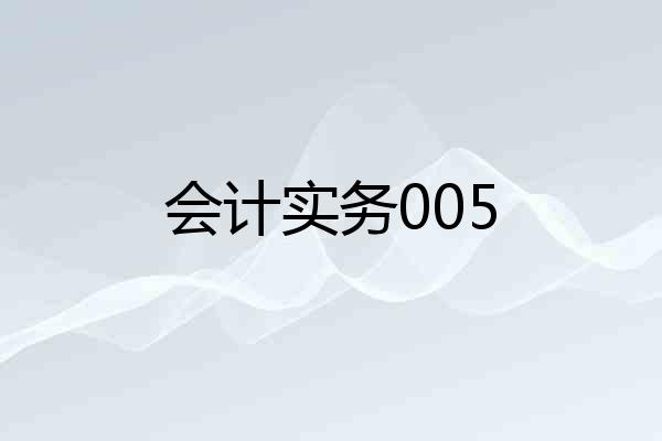 会计实务005