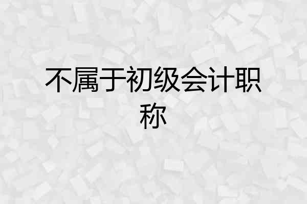 不属于初级会计职称