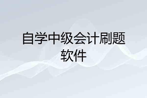 自学中级会计刷题软件