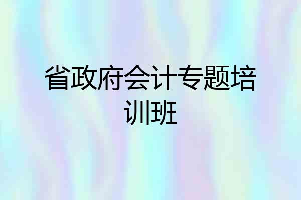 省政府会计专题培训班