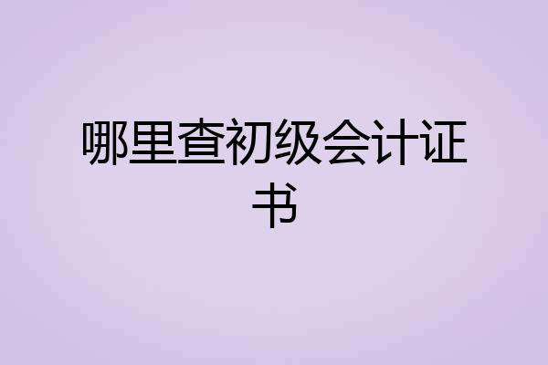 哪里查初级会计证书