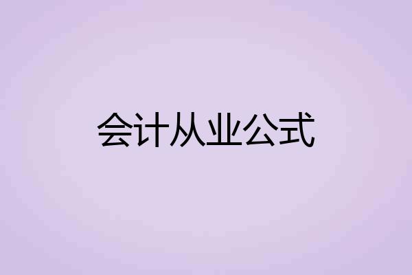 会计从业公式