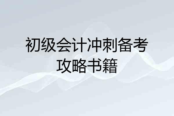 初级会计冲刺备考攻略书籍