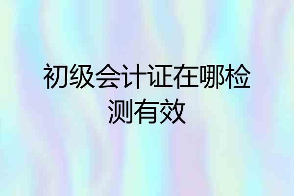 初级会计证在哪检测有效
