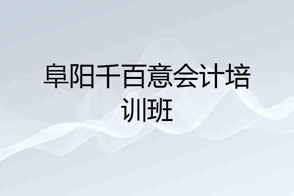 阜阳千百意会计培训班