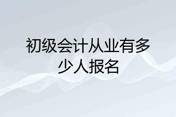 初级会计从业有多少人报名