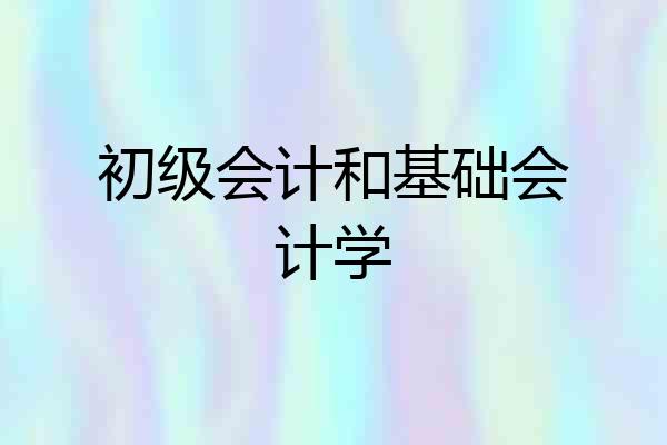 初级会计和基础会计学