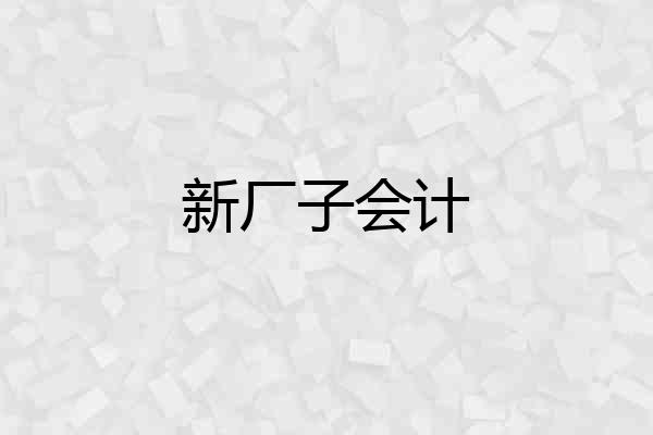 新厂子会计