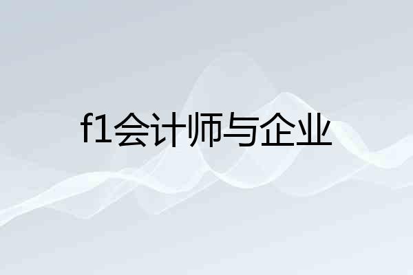 f1会计师与企业