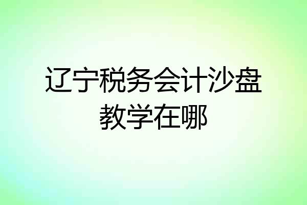 辽宁税务会计沙盘教学在哪