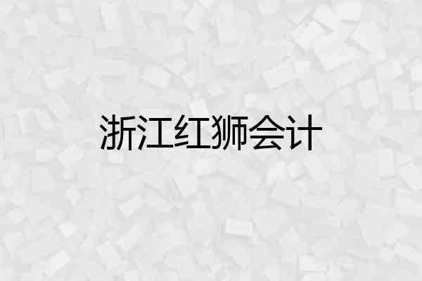 浙江红狮会计