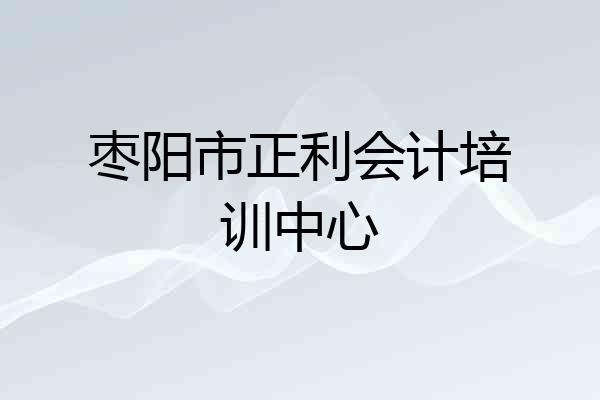 枣阳市正利会计培训中心
