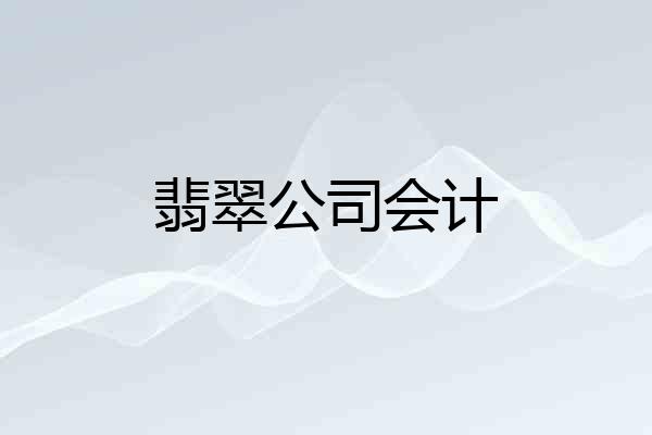 翡翠公司会计