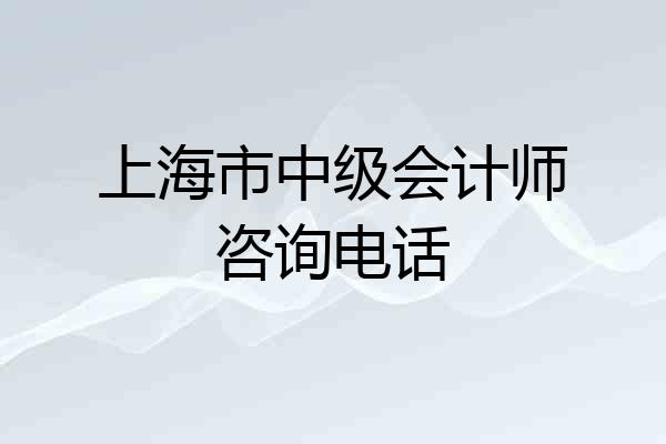 上海市中级会计师咨询电话