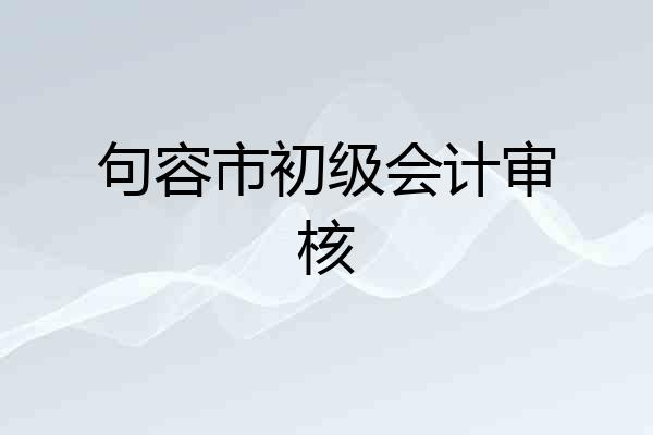 句容市初级会计审核