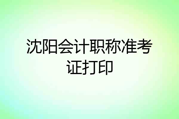 沈阳会计职称准考证打印