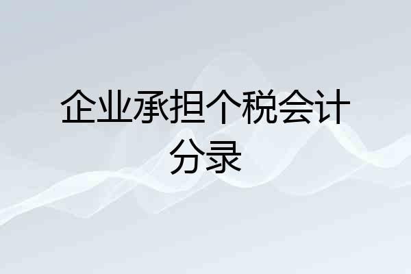 企业承担个税会计分录