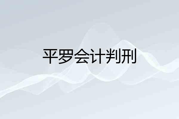 平罗会计判刑