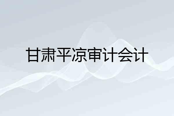 甘肃平凉审计会计
