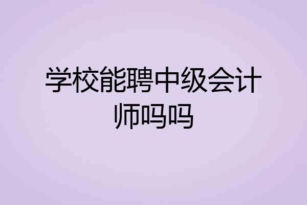 学校能聘中级会计师吗吗
