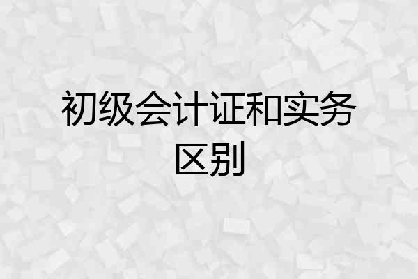 初级会计证和实务区别