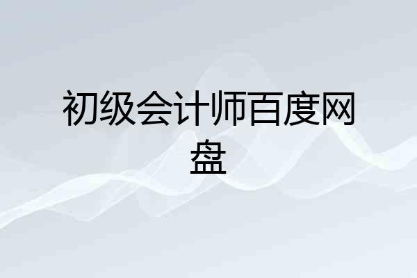 初级会计师百度网盘
